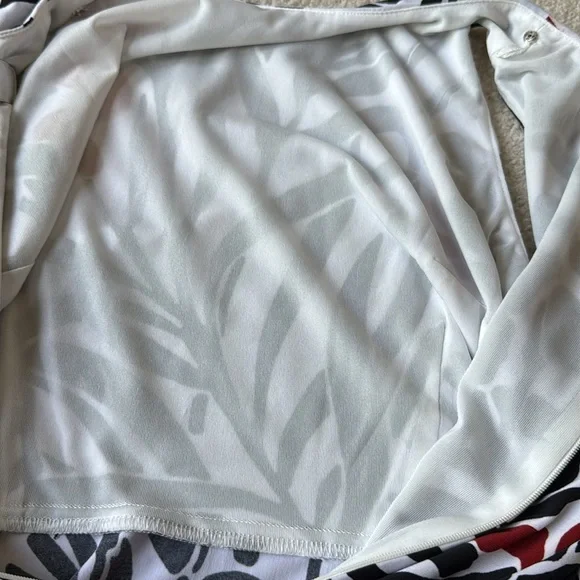 Jones Studio Floral Sleeveless Dress - Black, White, and Maroon - Picture 13 of 14